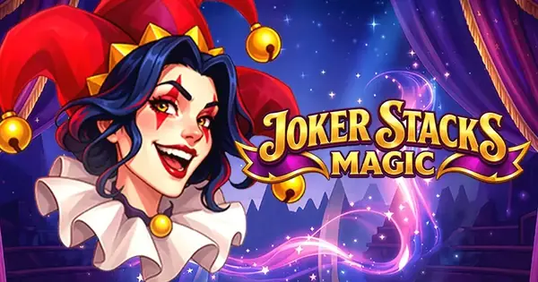 30Bet registreren: lachende joker met kaarten uit Joker Stacks Magic