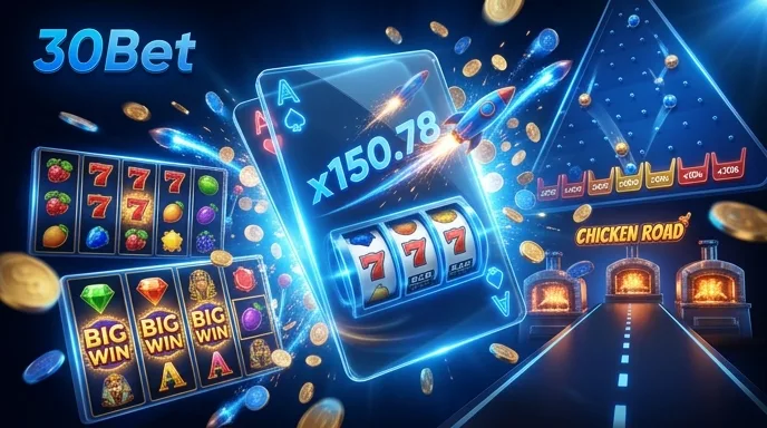 Account en verificatie bij het 30Bet online casino op een zwevende glazen spelkaart